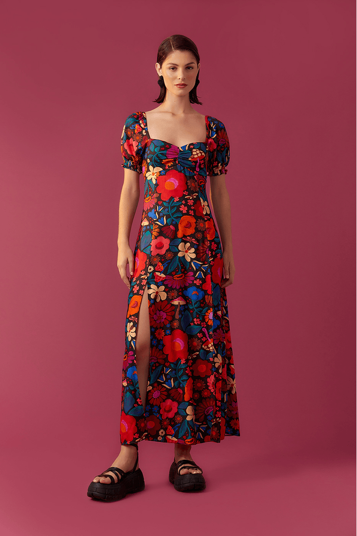 Vestido Cropped Estampa Alice