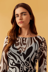 Vestido Cropped Tule Estampa Love Core