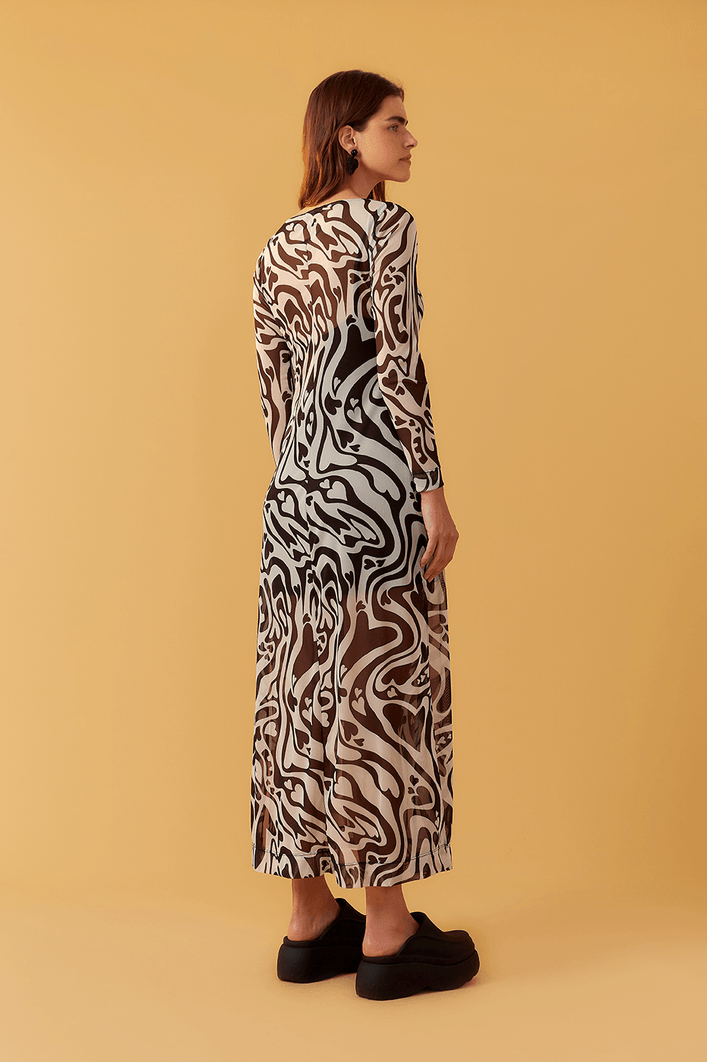 Vestido Cropped Tule Estampa Love Core