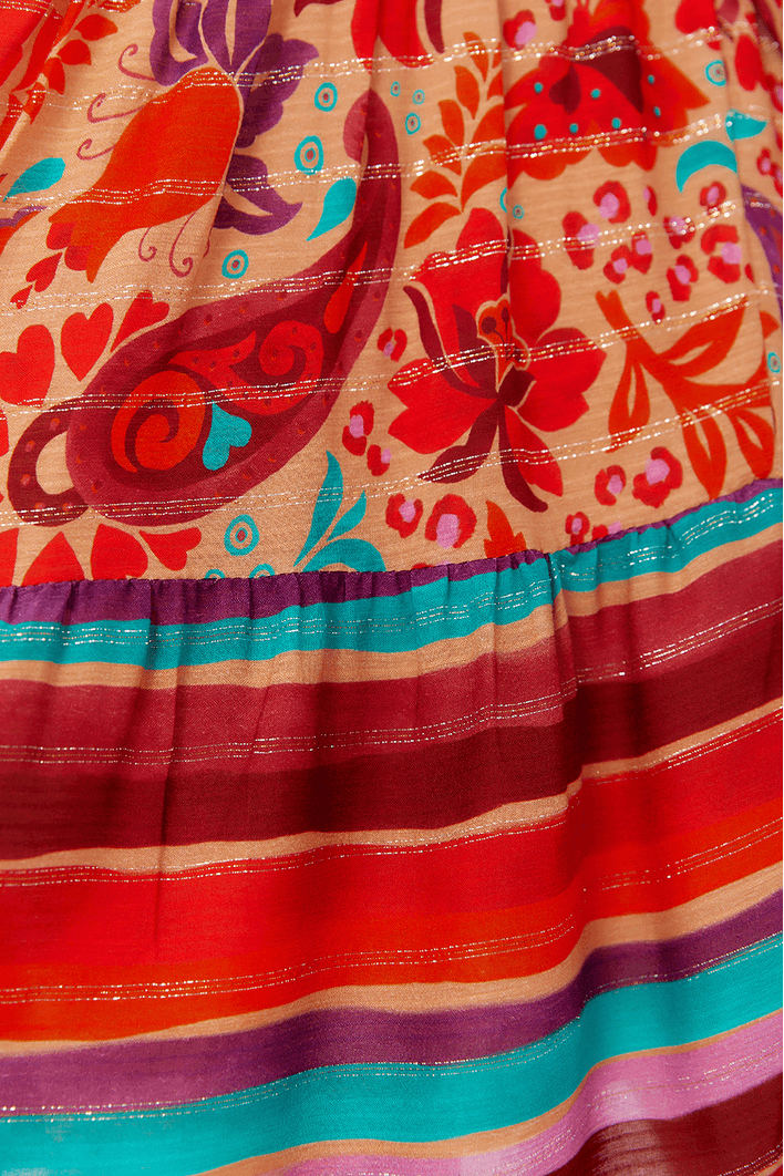 Vestido Lurex Estampa Mantra Mix