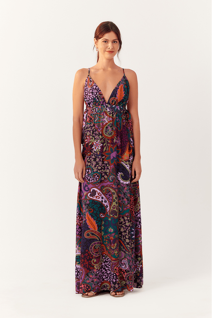 Vestido Longo Nó Estampa Nisha Bf