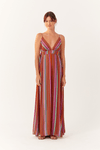 Vestido Longo Lurex Nó Estampa Nostalgia