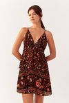 Vestido Lurex Amarração Estampa Balai