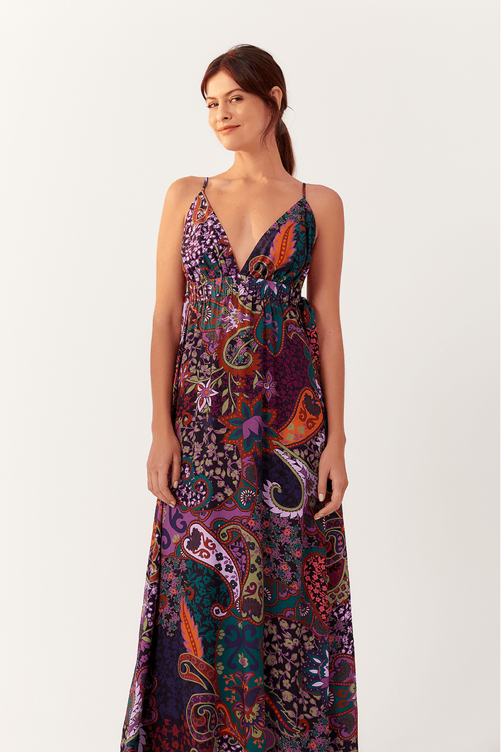 Vestido Longo Nó Estampa Nisha Bf