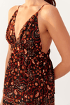 Vestido Lurex Amarração Estampa Balai