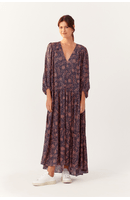 Vestido Midi Mangão Estampa Recanto