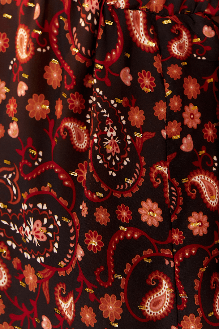 Vestido Lurex Amarração Estampa Balai