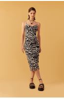 Vestido Franzido Tule Estampa Love Core