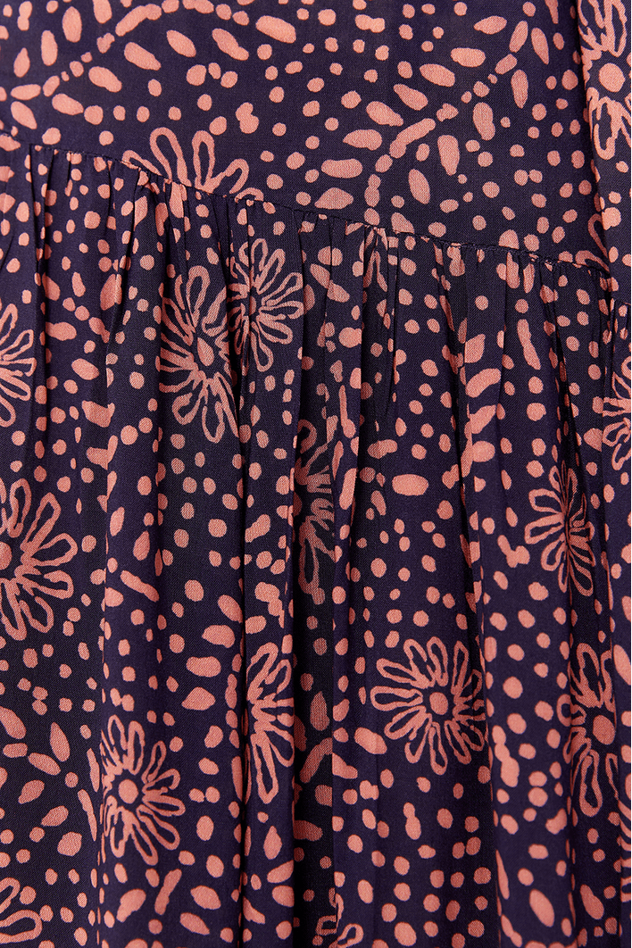 Vestido Midi Mangão Estampa Recanto
