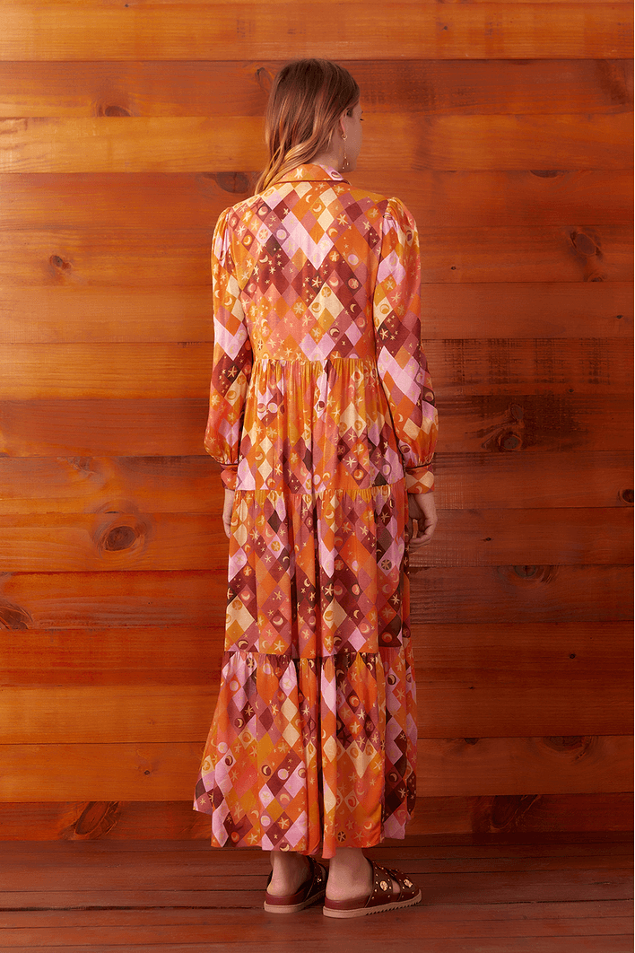 Vestido Chemise Estampa Luna