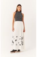 Vestido Bordado Estampa Listra