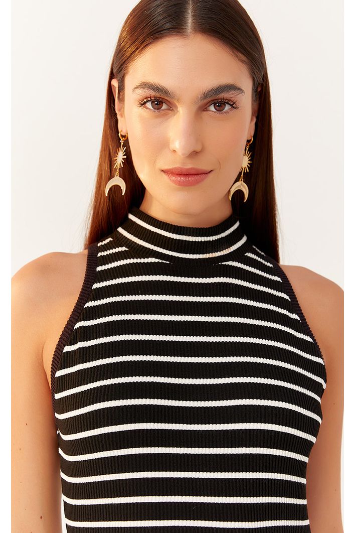 Vestido Bordado Estampa Listra
