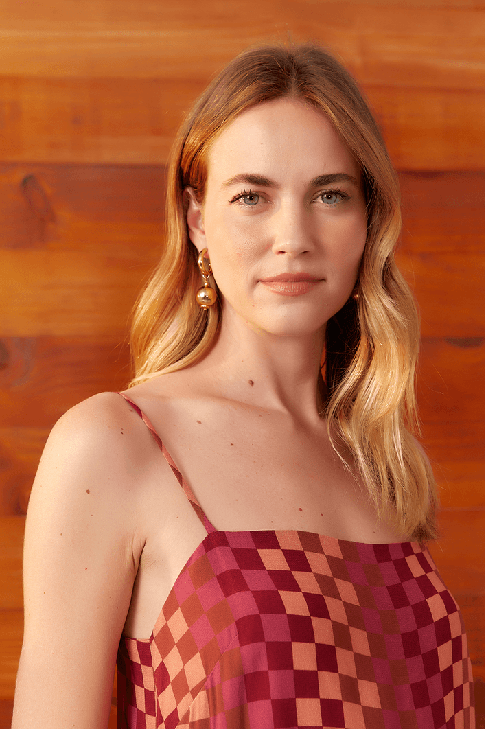 Vestido Cropped Fenda Estampa Caminho
