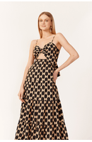Vestido Cropped Tricoline Estampa Geo