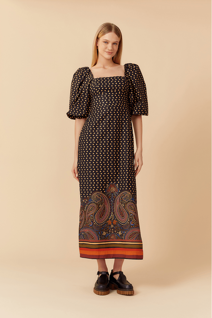 Vestido Cropped Tricoline Estampa Luares