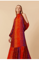 Vestido Longo Lurex Estampa Nubis