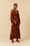 Vestido Cropped Lurex Estampa Fantástica