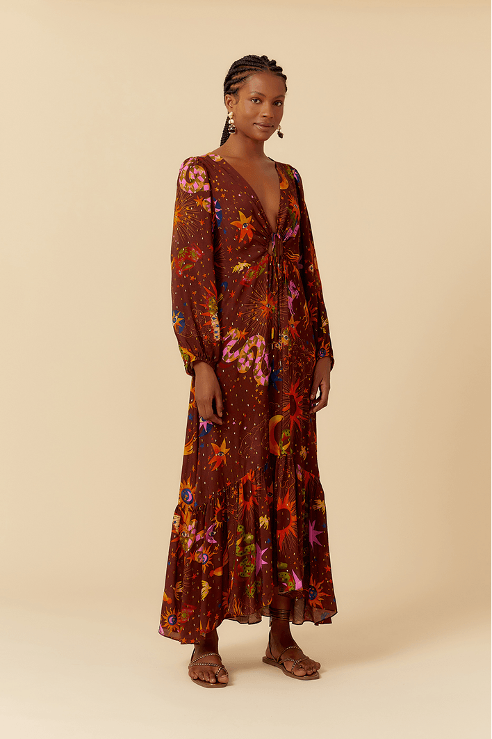 Vestido Cropped Lurex Estampa Fantástica