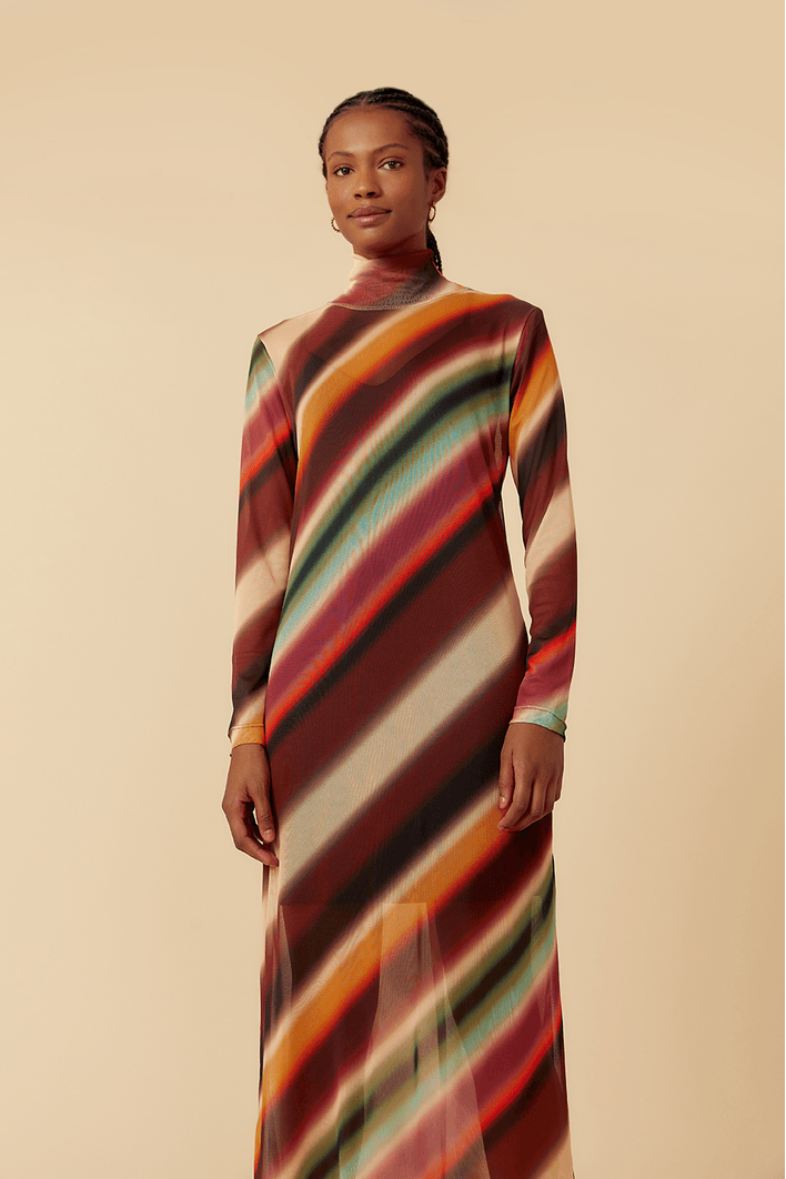 Vestido Tule Estampa Lume