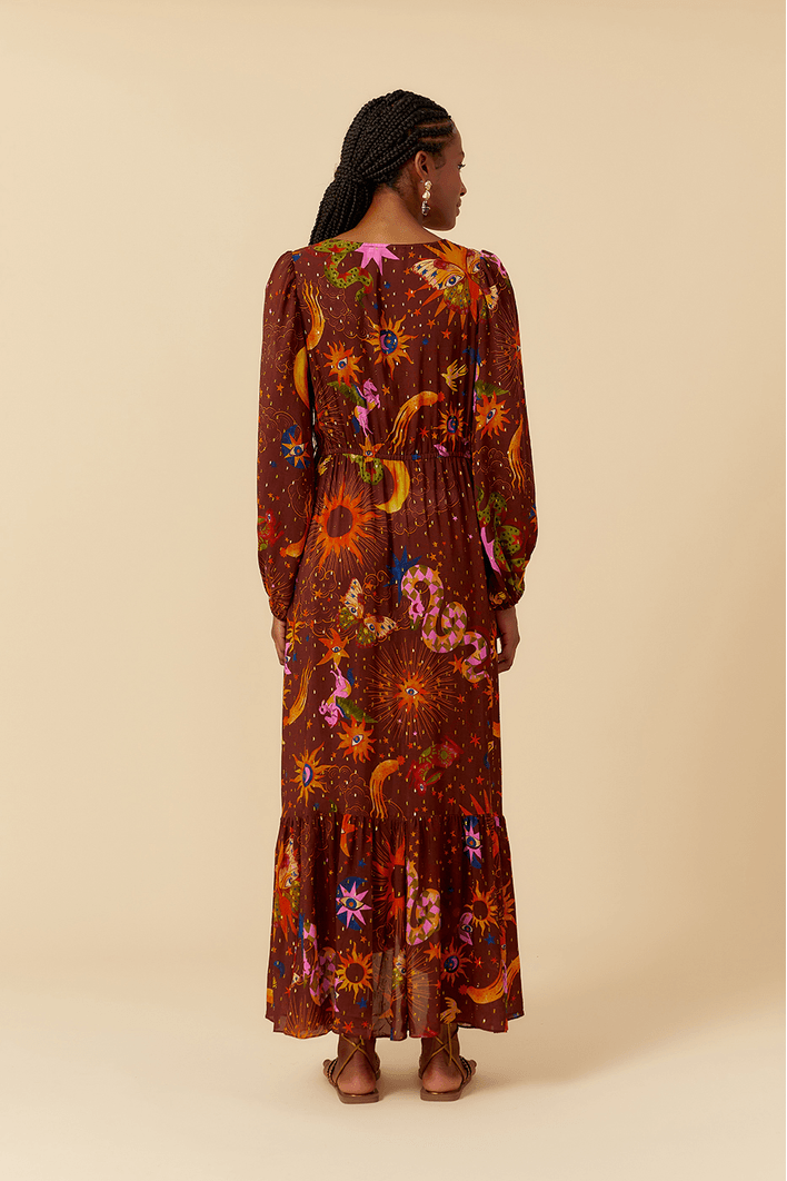 Vestido Cropped Lurex Estampa Fantástica