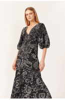 Vestido Linho Cropped Estampa Celestial