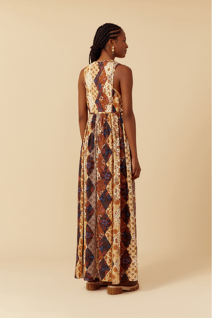 Vestido Longo Estampa Memórias