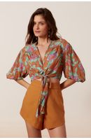 Blusa Lurex Estampa Art Nouveau