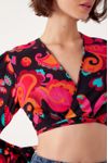 Blusa Manga Ampla Estampa Happy