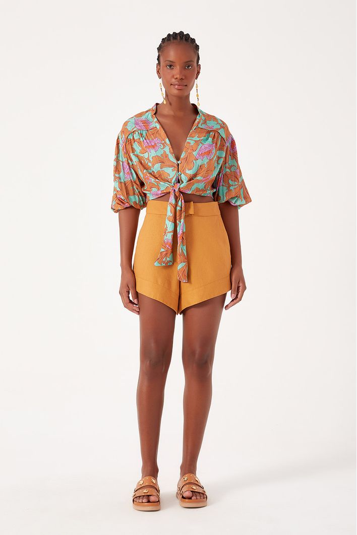 Blusa Lurex Estampa Art Nouveau