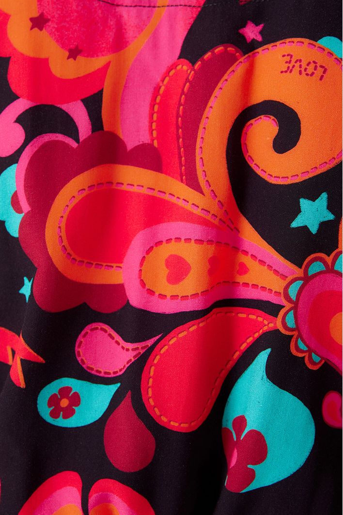 Blusa Manga Ampla Estampa Happy