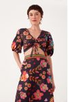Blusa Cropped Algodão Estampa Saudade