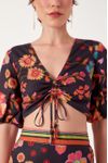 Blusa Cropped Algodão Estampa Saudade