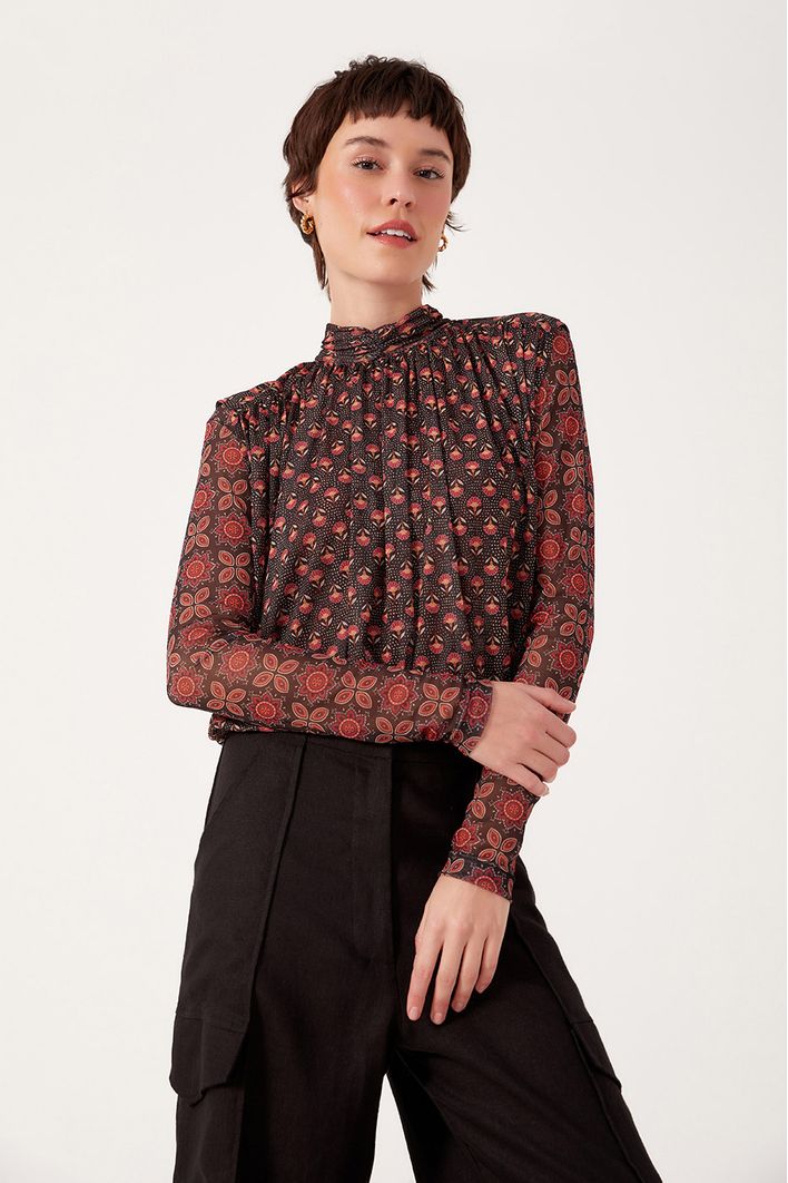 Blusa Tule Estampa Refúgio 3 Em 1