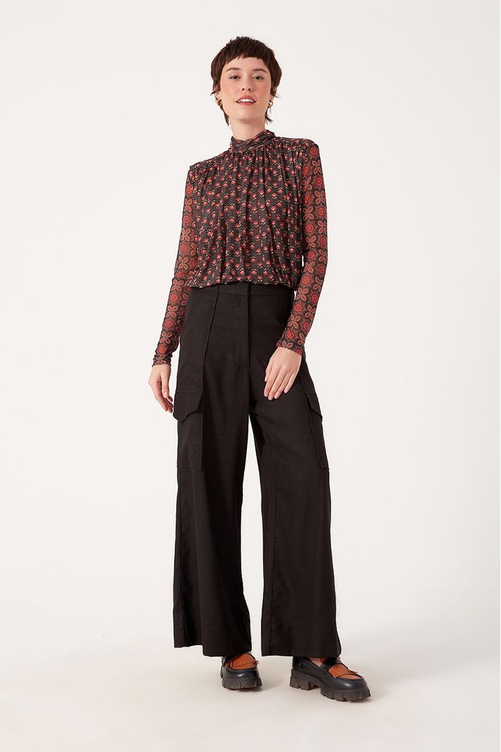 Blusa Tule Estampa Refúgio 3 Em 1
