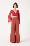 Blusa Transpassada Tule Estampa Retrô