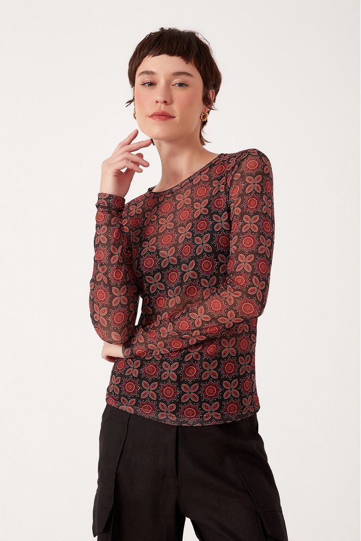 Blusa Tule Estampa Refúgio 3 Em 1