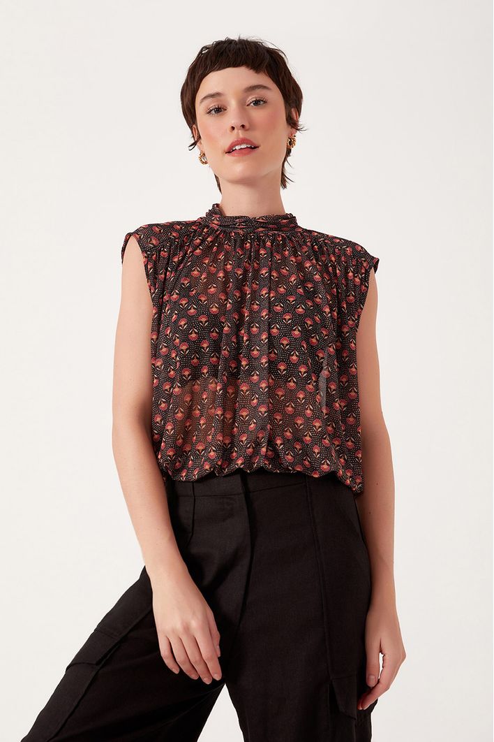Blusa Tule Estampa Refúgio 3 Em 1