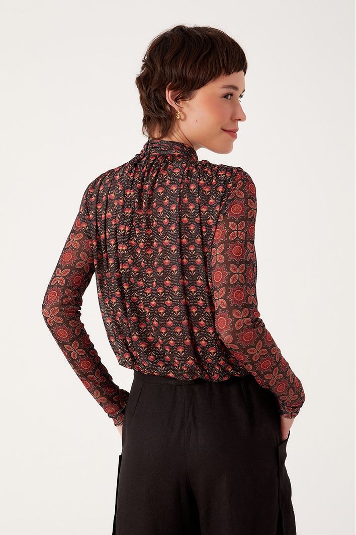 Blusa Tule Estampa Refúgio 3 Em 1