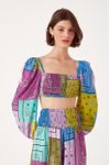 Cropped Lastex Estampa Patch Bandana