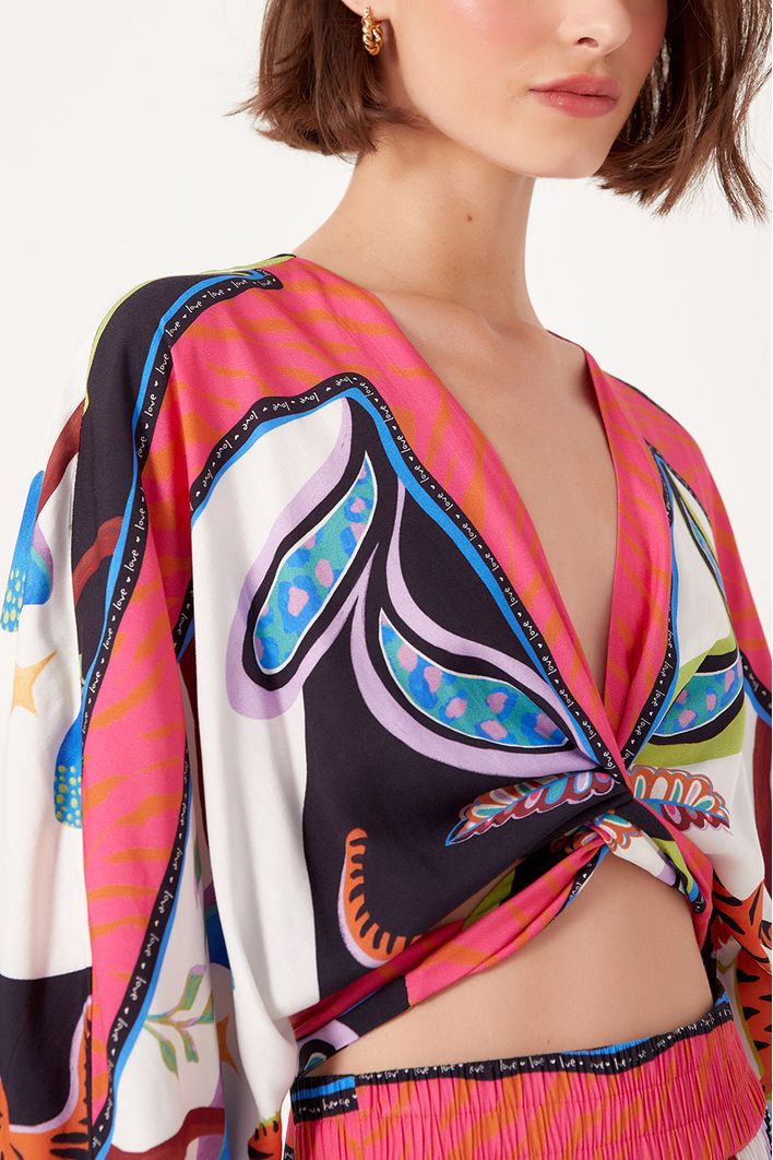 Blusa Estampa Lenço Tigre