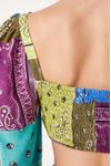 Cropped Lastex Estampa Patch Bandana