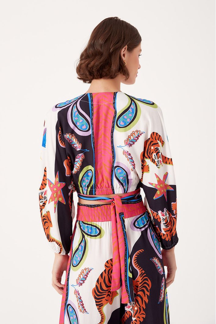 Blusa Estampa Lenço Tigre