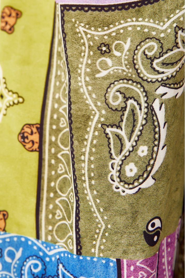 Cropped Lastex Estampa Patch Bandana