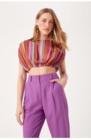 Blusa Lurex Estampa Nostalgia