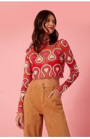 Blusa Cropped Tule Estampa Paixão