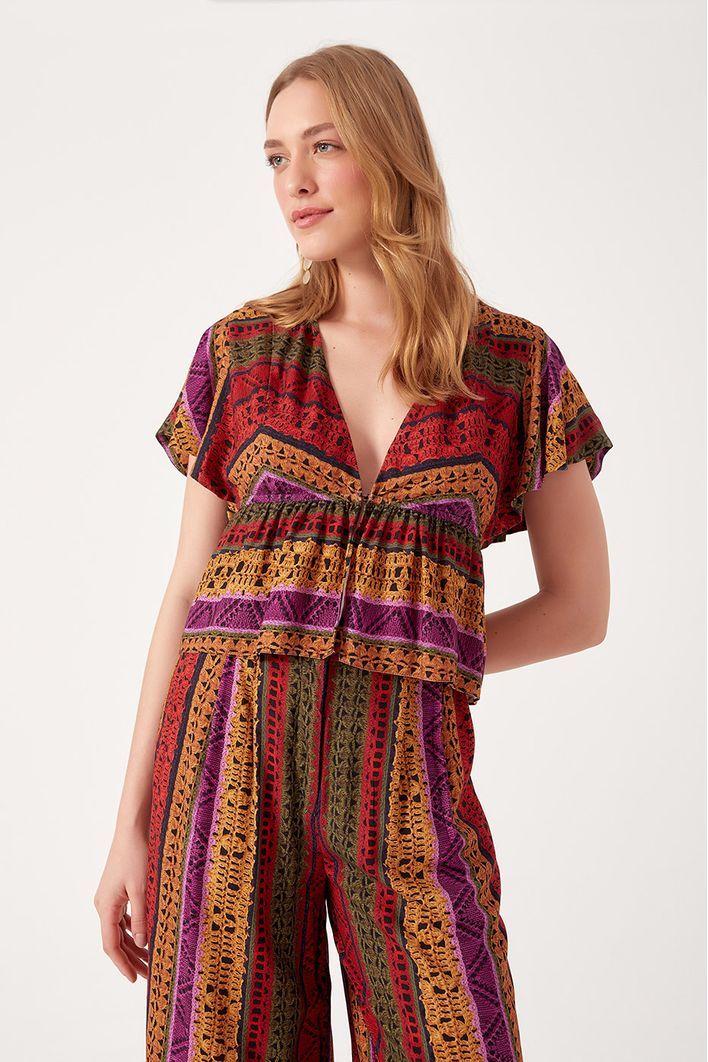 Blusa Estampa Tricot