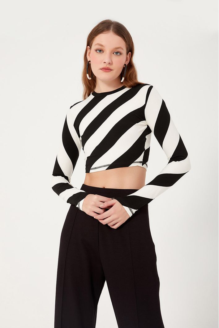 Blusa Cropped Estampa Listra