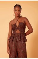Blusa Lurex Estampa Nina
