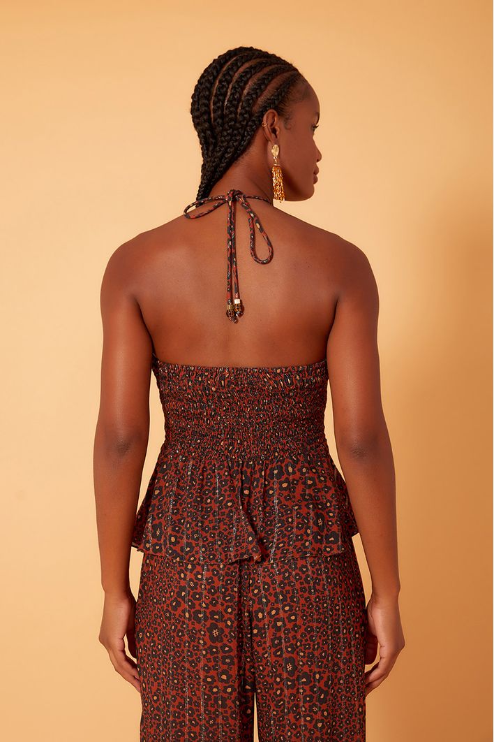 Blusa Lurex Estampa Nina