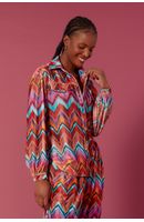 Camisa Veludo Estampa Ikat